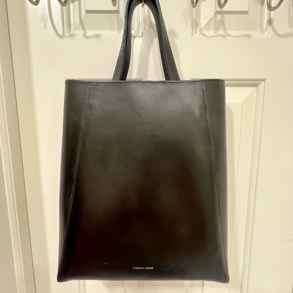 Janessa Leone Black Leather Tote